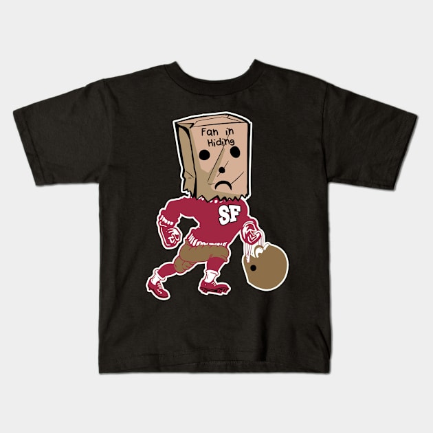 San Francisco Fan In Hiding Kids T-Shirt by darklordpug